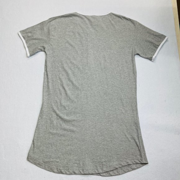 Singing on a Star Women's One Size Fits Most Grey Short Sleeve Henry Neck Sleep - Picture 2 of 8